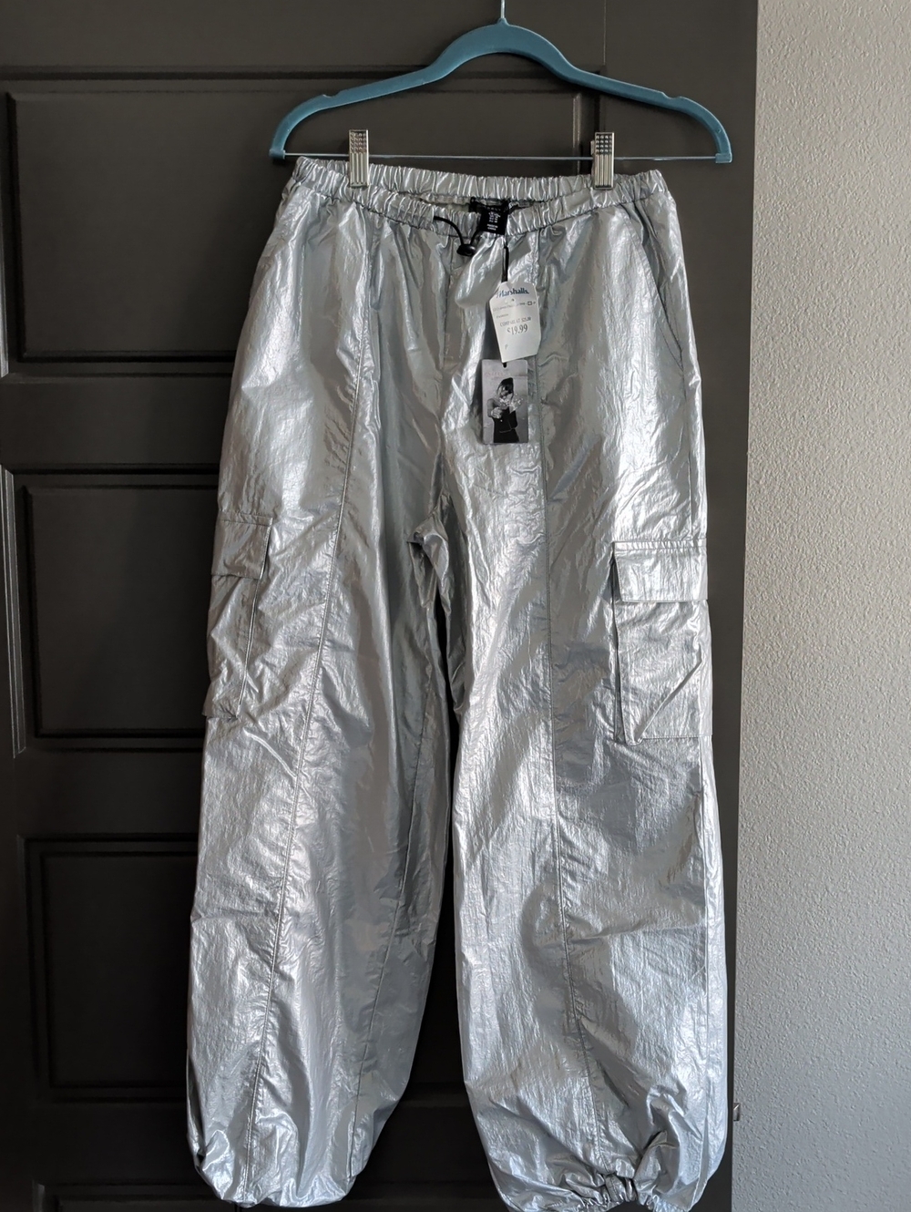 Sincerely Jules Metallic Silver Jogger Pants size M